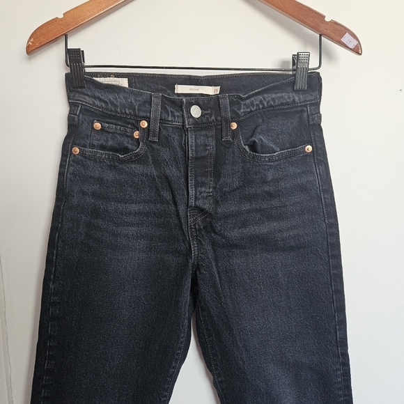 Levi's Black Wedgie Button Fly Jeans Size 25 - Picture 3 of 9